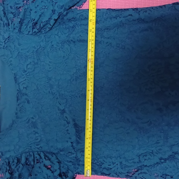 NWOT Suzy Shier Puffy Sleeves Navy blue blouse size S - Picture 10 of 14